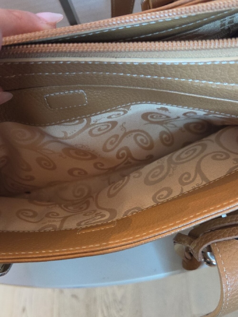 Brighton Tan Pebbled Leather Shoulder Bag with Heart Charm - Picture 10 of 14